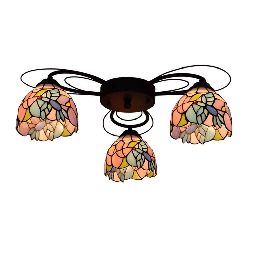 Żyrandol Tiffany 3 Multi Head lampa sufitowa jadalnia salon sypialnia lampa sufitowa wzór kolibra witraż światło