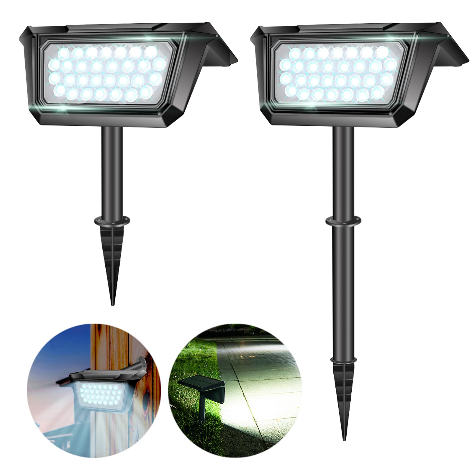 MEDOYOH 1PCS Color Changing RGB Solar Garden Lights, 12 LED Solar Stake Pathway Lights Auto On/Off IP66 Waterproof Landscape Lights for Patio Path Yard Outdoor Lawn
