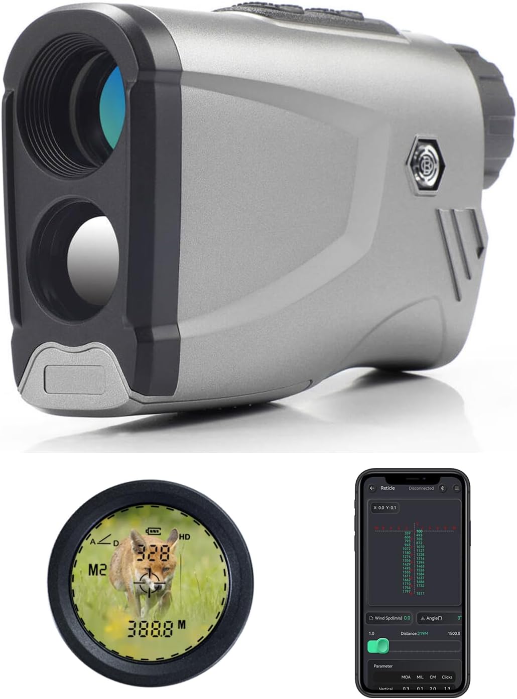 Laser Rangefinder with Ballistic Calculator 656 Yards Range Finder for Hunting 22mm Compact Lightweight Accurate Laser Rangefinder for Android APP Only