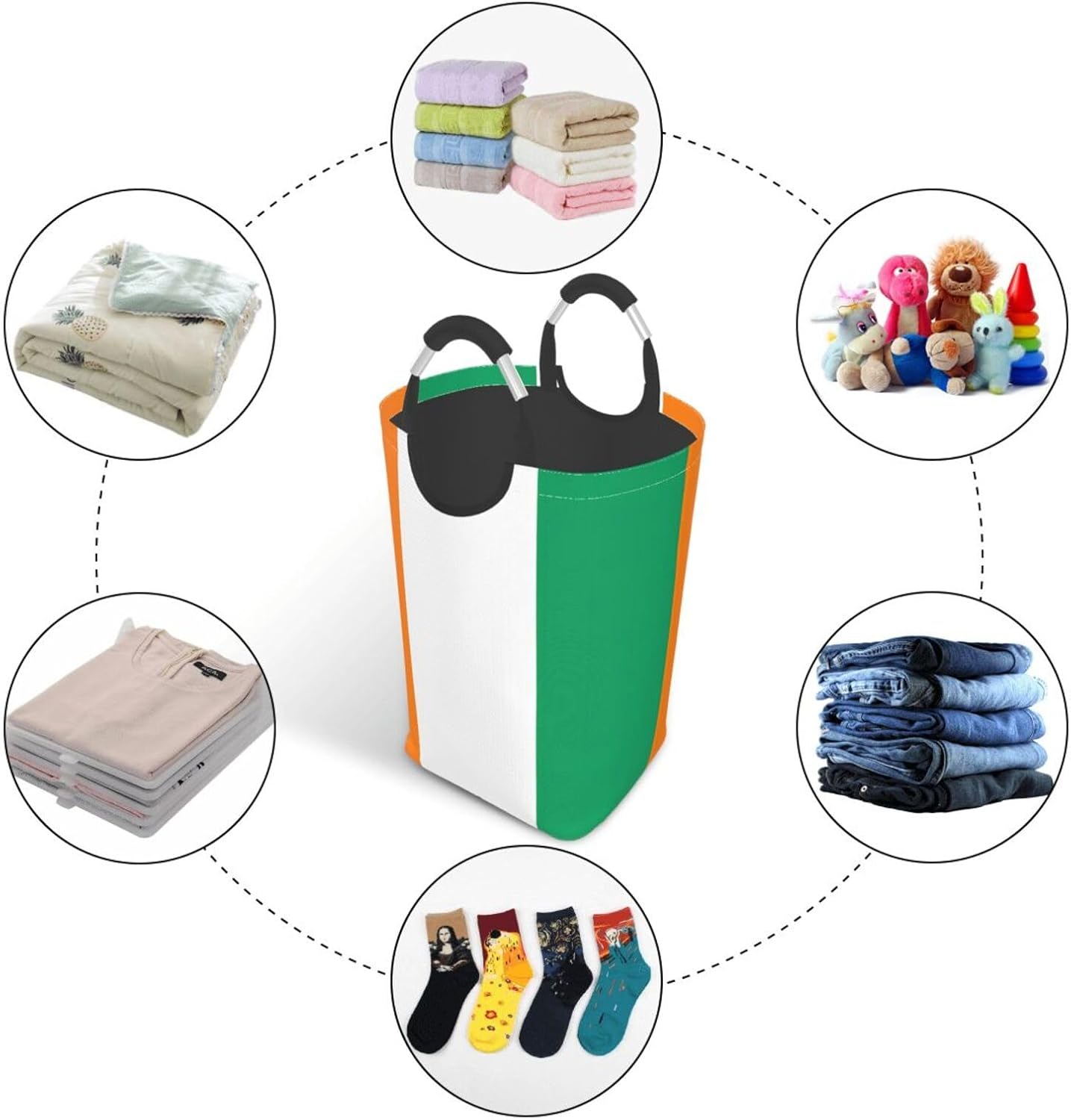 Flag of Cote d'Ivoire Foldable storage bag, 50L capacity, suitable for laundry room, dormitory bedroom, dirty clothes storage basket.