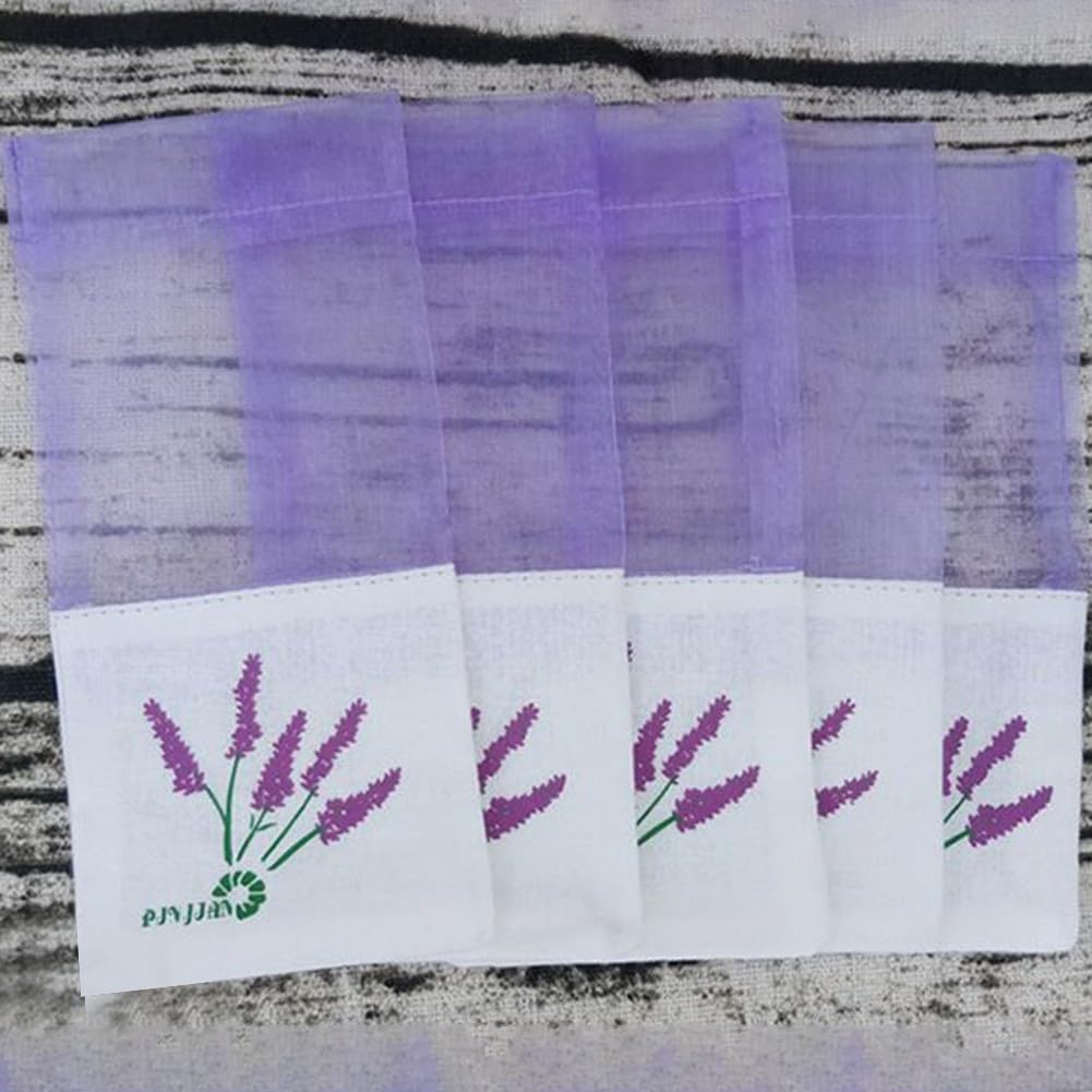 Stylish 20pcs Empty Sachets in Lavender Theme, Perfect For Storage Solution for Spices & More (E)