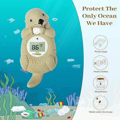 Miniatura 7 de Digtal - Termómetro de baño para bebés, termómetro de bañera de nutria preciso, sin BPA, juguete de temperatura de baño para bebés, fácil de usar