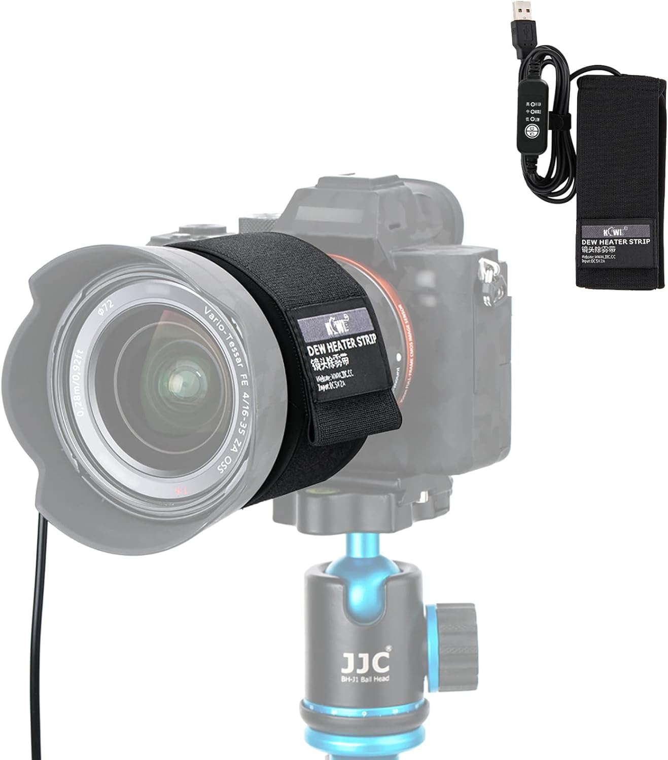 KIWIFOTOS Lens Heater Warmer Dew Heater Strip with Temperature Regulator for Universal Camera Lens Telescopes Eyepieces Heating, Dew Remover Lens Heater Warmer