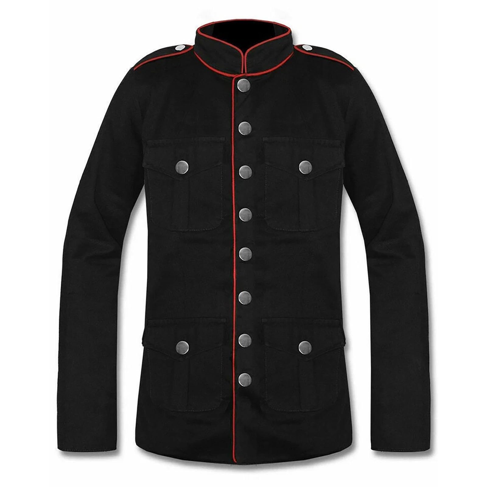 Generisch Veste de défilé Steampunk Napoléon pour homme - Style gothique punk militaire - Manteau de défilé Renaissance médiévale - Jupe de marche victorienne - Costume d'Halloween et de cosplay