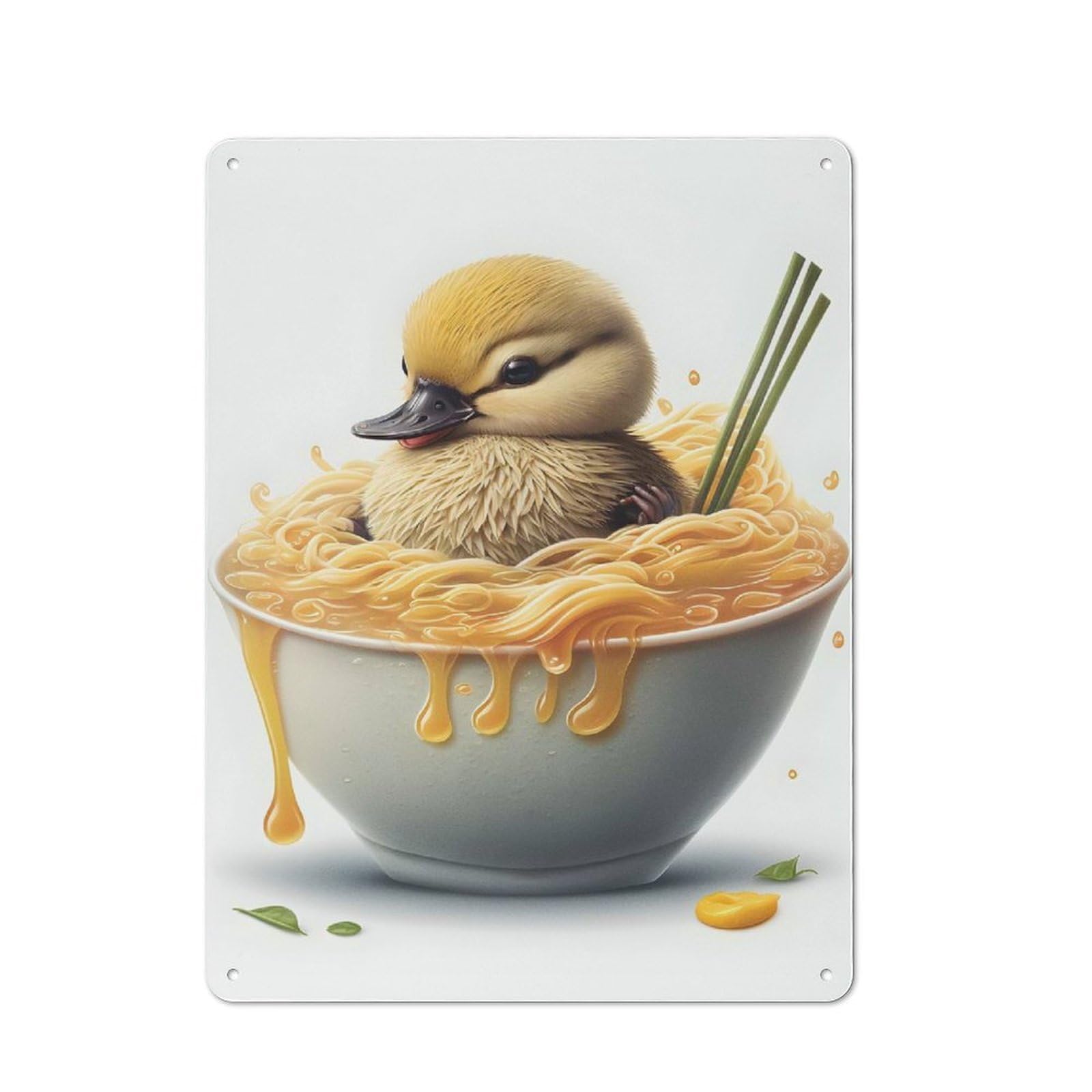Junmoney Style-18 Rustic Tin Sign 40X30cm Featuring Duckling For Bar Or Restaurant, For Vintage Wall Decor Fans, For Themed Room Decoration