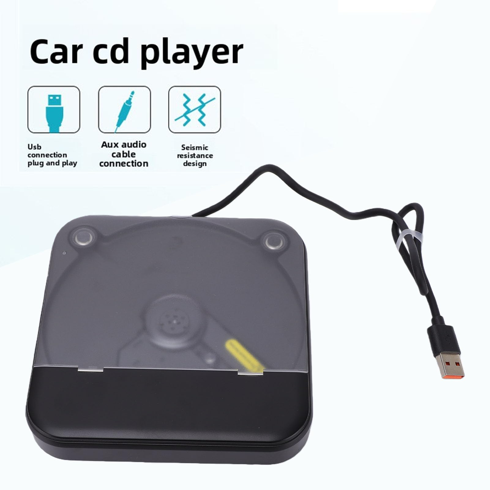 Lecteur CD de Voiture Portable avec USB Anti-Saut pour