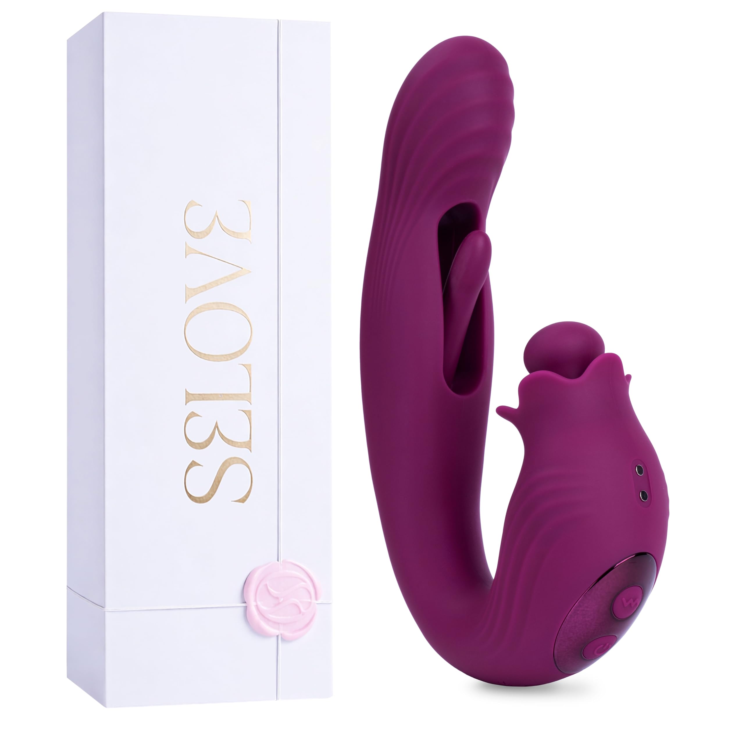 SELOVE Bellflower Vibratore Rabbit Rotante e Oscillante (Viola Scuro)