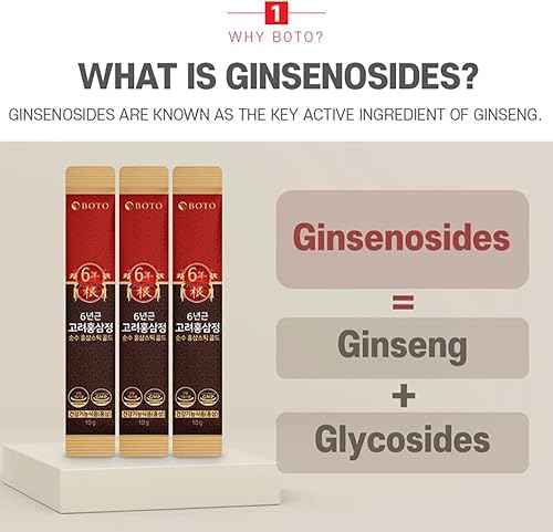 Miniatura 3 de BOTO - Extracto de ginseng rojo coreano de 6 años de oro puro  Suplemento de ginseng coreano premium para vitalidad diaria  100 sobres.
