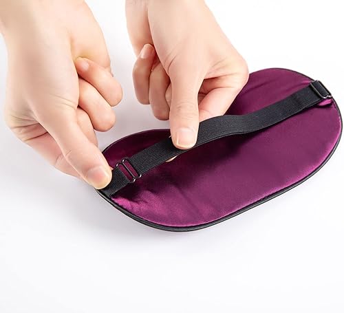 Miniatura 5 de Máscara de ojos para dormir, paquete de 2 máscaras para dormir para hombres y mujeres, correa elástica ajustable, cubiertas suaves para los ojos