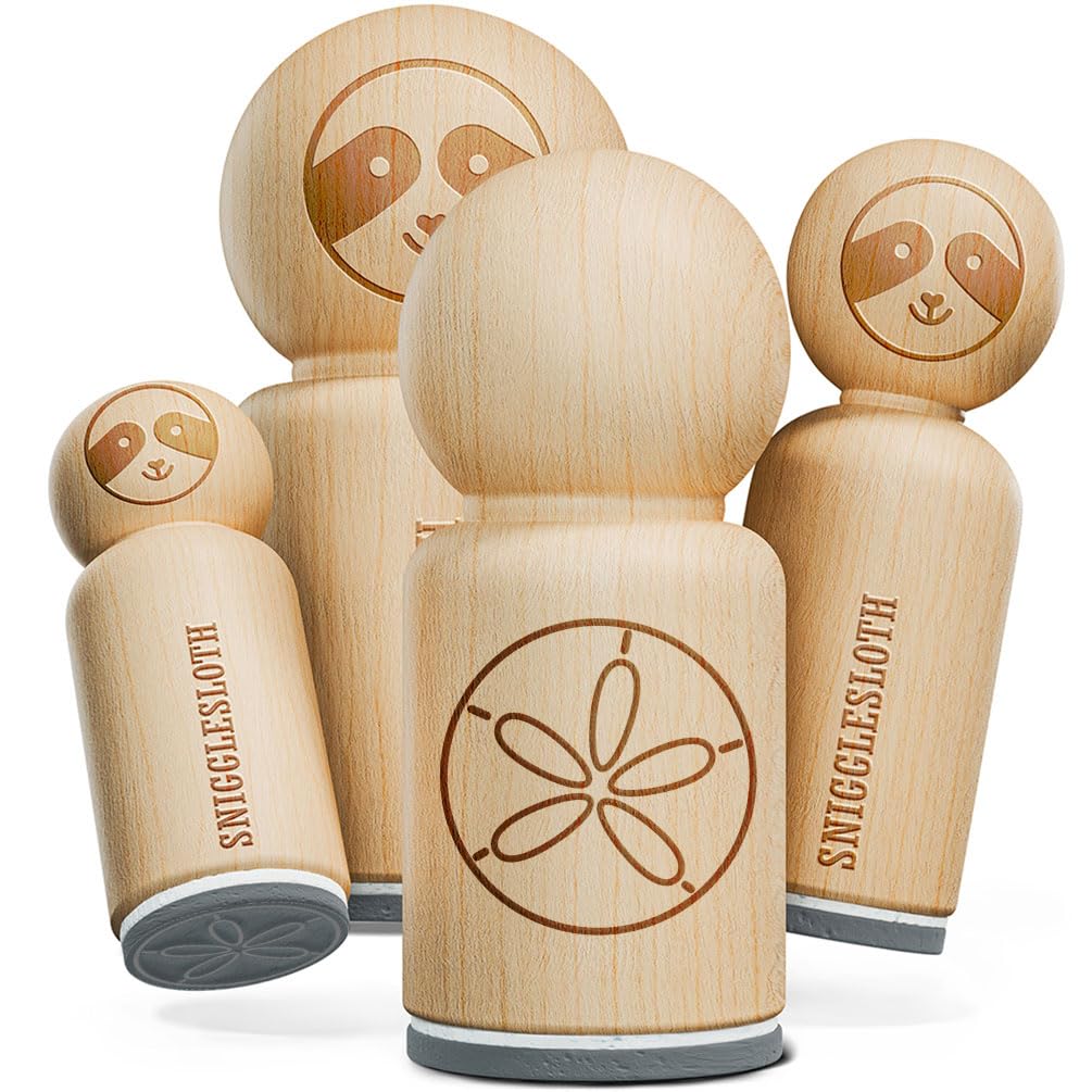 Sand Dollar Sea Urchin Ocean Beach Outline Rubber Stamp for Stamping Crafting Planners - 1/2 Inch Mini