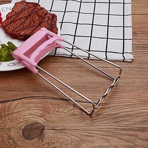 ACHICOO Multifunction Stainless steel Wheat Straw Anti-scald Clip for Kitchen Dishes Pot Bowl Taking Nordic pinkfor Home Use