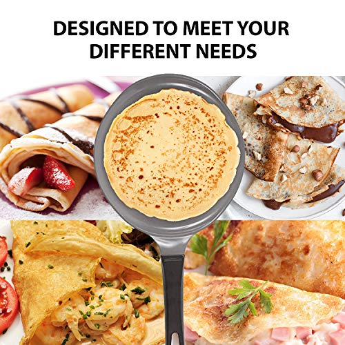 Crepe Pan, Neoflam, Ceramic, Nonstick Pan, 10 Inch, Bakelite Handle, Tawa Pan, Griddle, Pancake Maker, Skillet, Omelette, Tortilla, Roti, Naan, Dosa, Lightweight, Pfoa Free, Red #TOP7