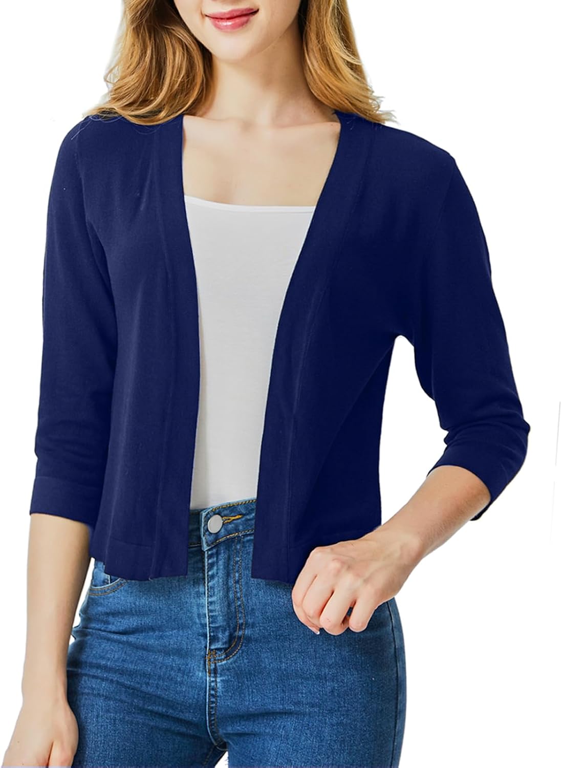 Ciormis 2024 Shrug Cardigan for Dress-3/4 Sleeve Women's Cropped Shrugs Sweater Open Front