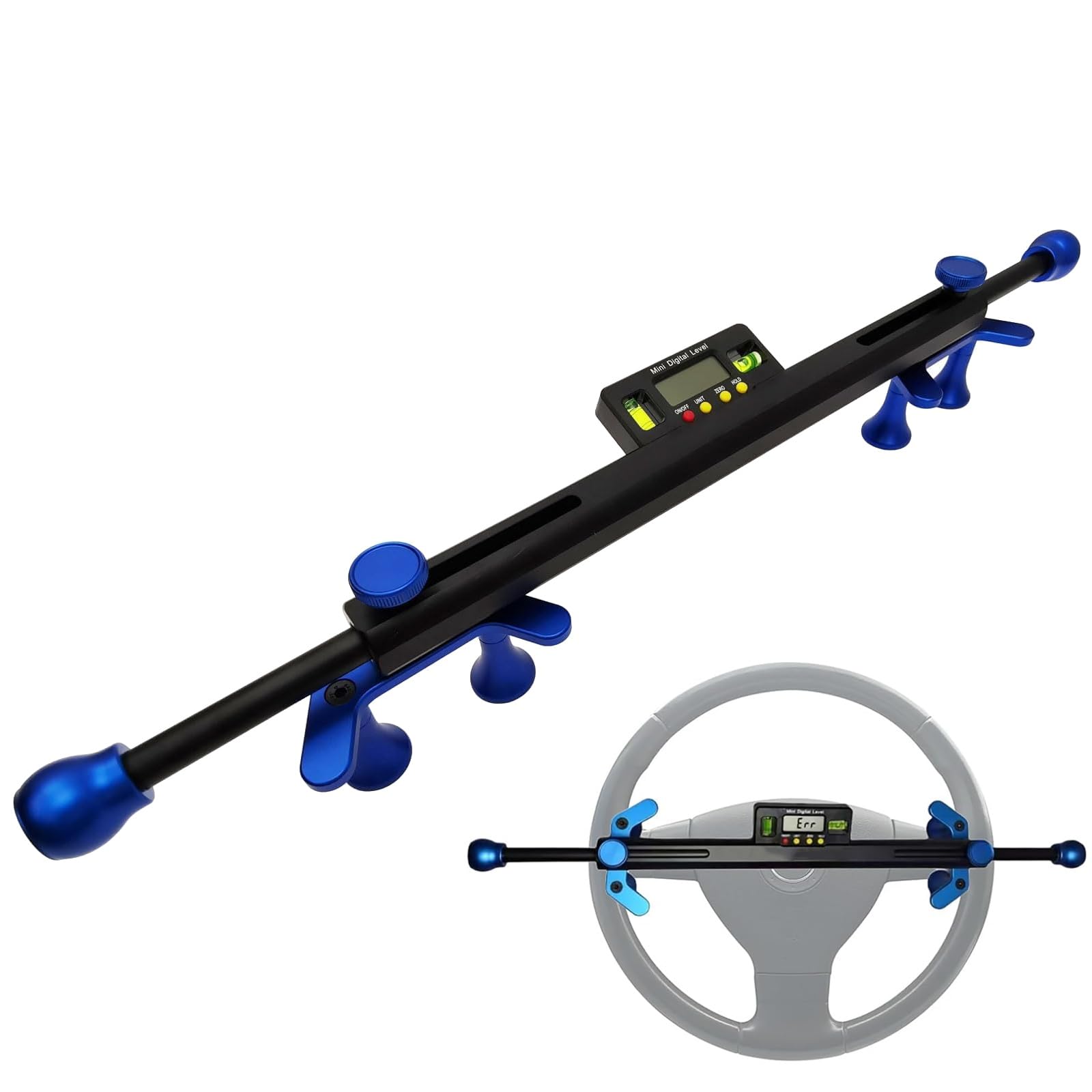 Outil d'alignement de Niveau de Volant de Voiture, aligneur numérique de Niveau de Volant avec Aide au positionnement électronique, Plage de Mesure ± 90 °, réglable de 19 à 37 cm