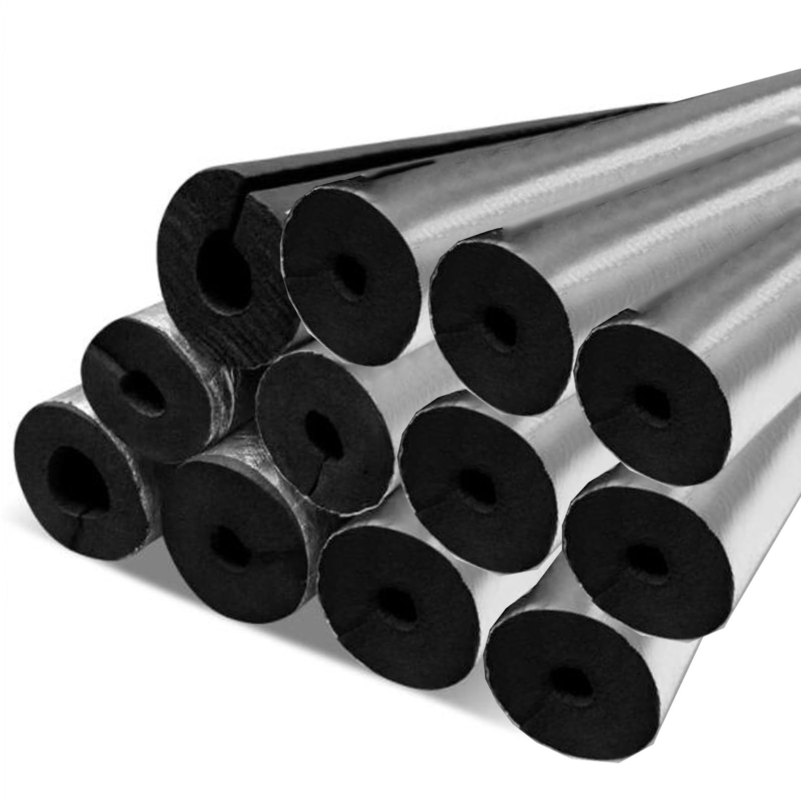 12 piezas Espuma Aislante Del Tubo, Aislante Tubo, Tubo de Espuma Anticongelante para Tuberías de Agua Fría y Caliente ID 20.0-114.0 mm, Espesor 20.0 mm, Length 40 cm(ID 89.0 mm)