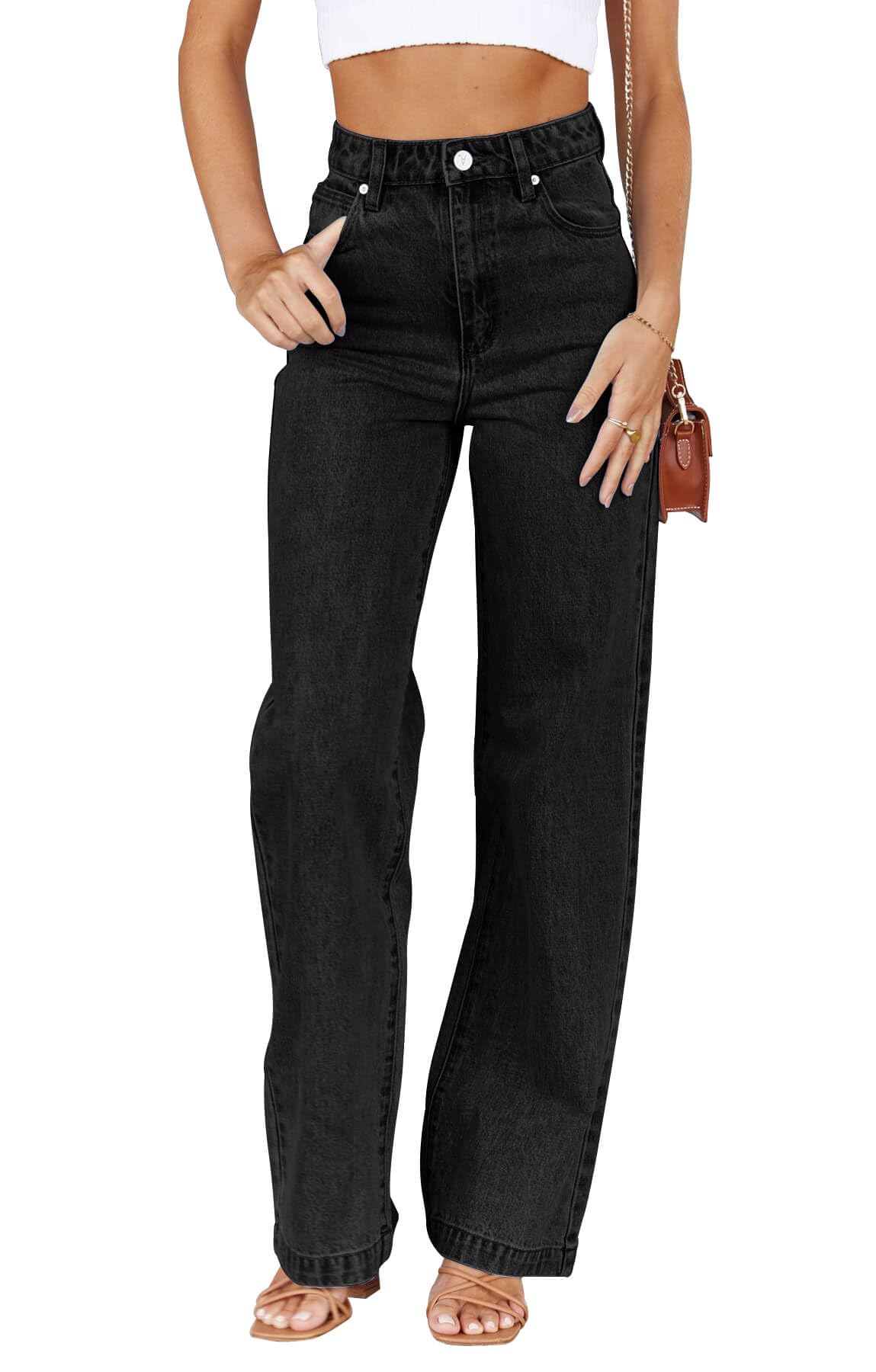 Cicy Bell Women's High Waisted Jeans Boyfriend Baggy Straight Leg Casual Denim Pants with Pockets