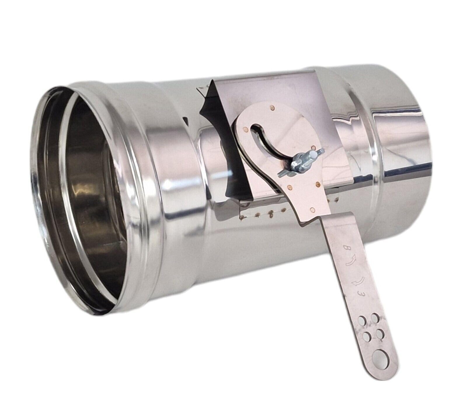 Stainless Steel Chimney Flue Liner Damper, Manual Control Draft Regulator, Non-Return Valve Exhaust Shutter for Fireplaces and Stoves (150mm)