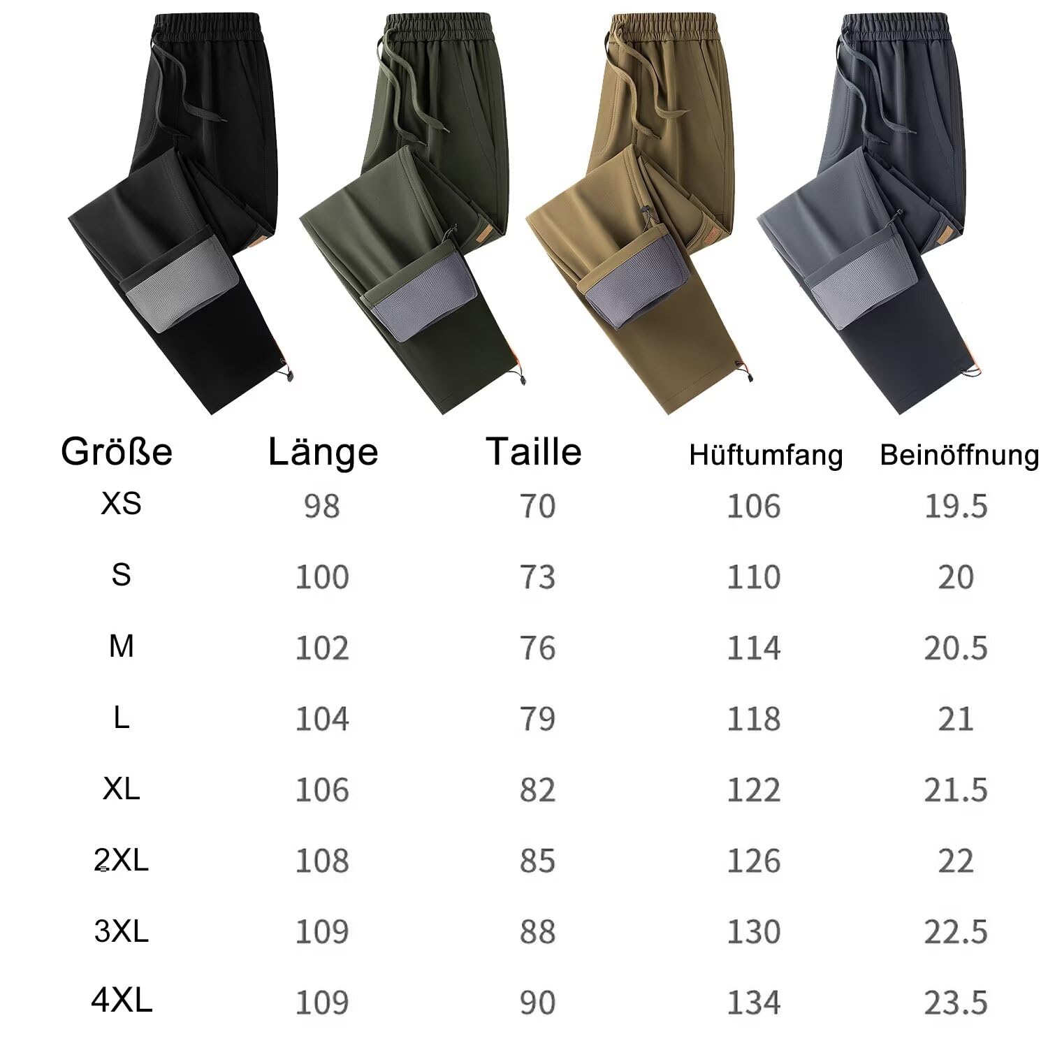 FLYGAGA Herren Wanderhose Softshellhose Fleece Gefüttert Warm Skihose Wasserdicht Winddicht Winterhose Camping Outdoor Regenhose Trekkinghose Fahrrad Elastischer Bund Thermohose 6 Taschen