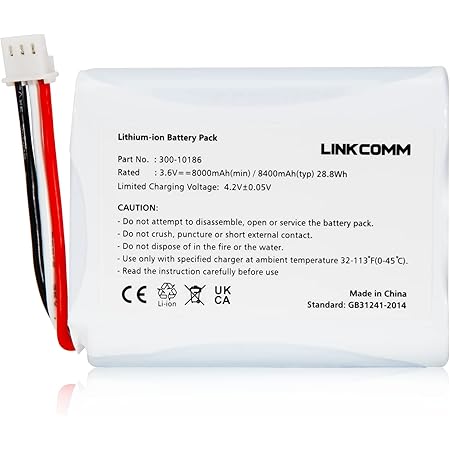 Amazon.com: LINKCOMM ADT Battery Replacement 300-10186 Lithium Ion ...