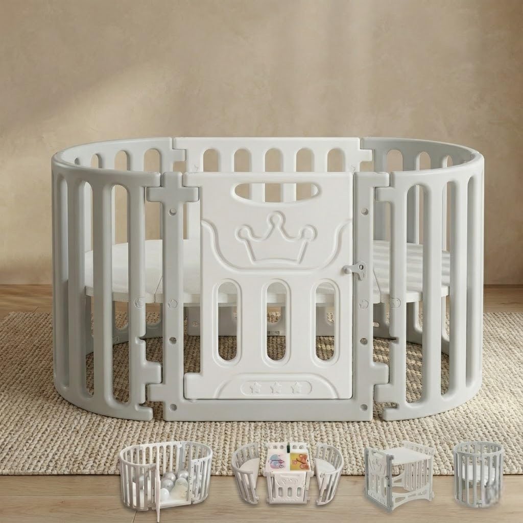 Amazon.co.jp: enne. ベビーベッド 多機能 キャスター付き 移動式 高さ