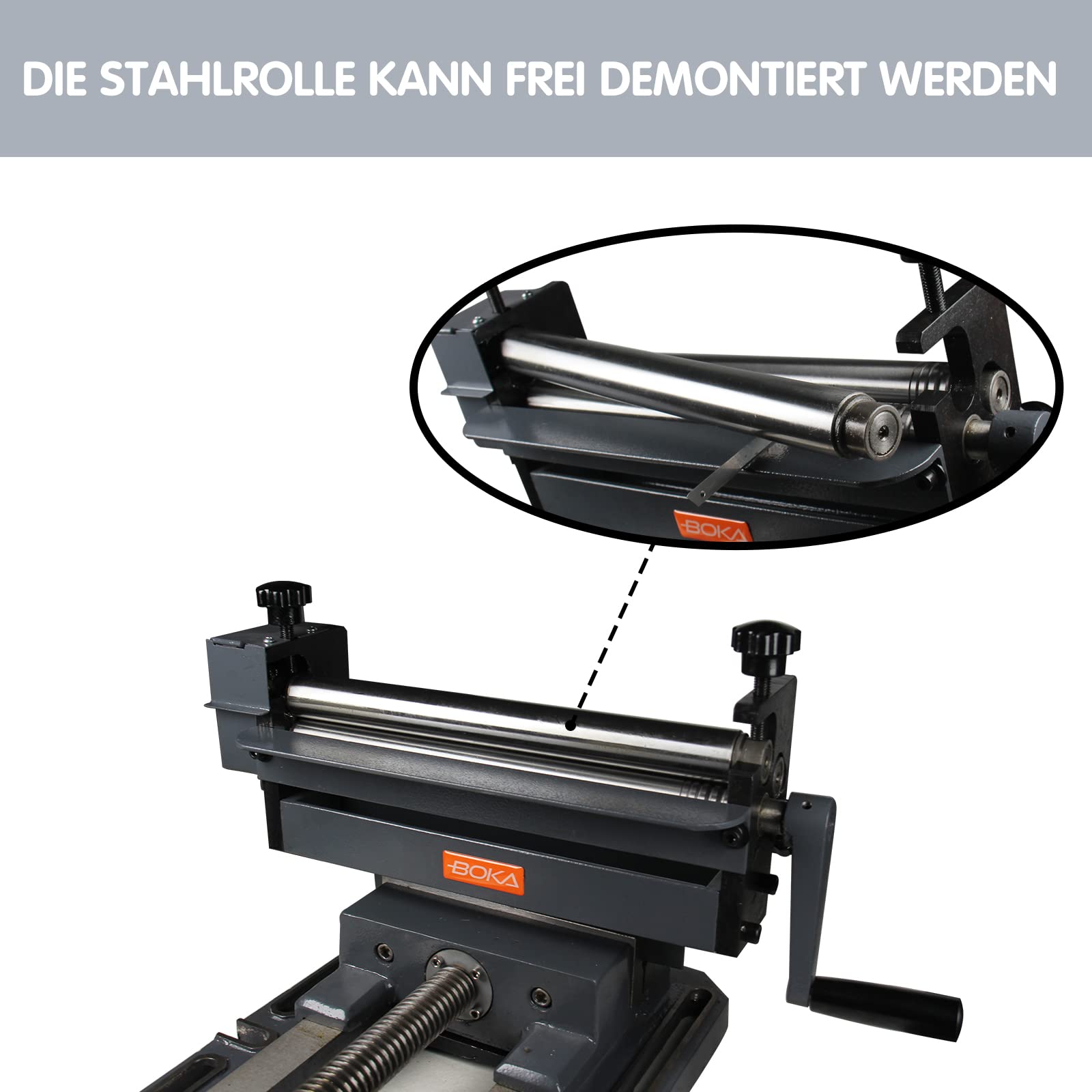 BOKA Rundbiegemaschine 3-Walzen für 1 mm Blech Biegemaschine 300 mm Breit SJ 300 Rundbiegegerät Blechbiegemaschine, Walzenbiegegerät, Rohrbiegemaschine