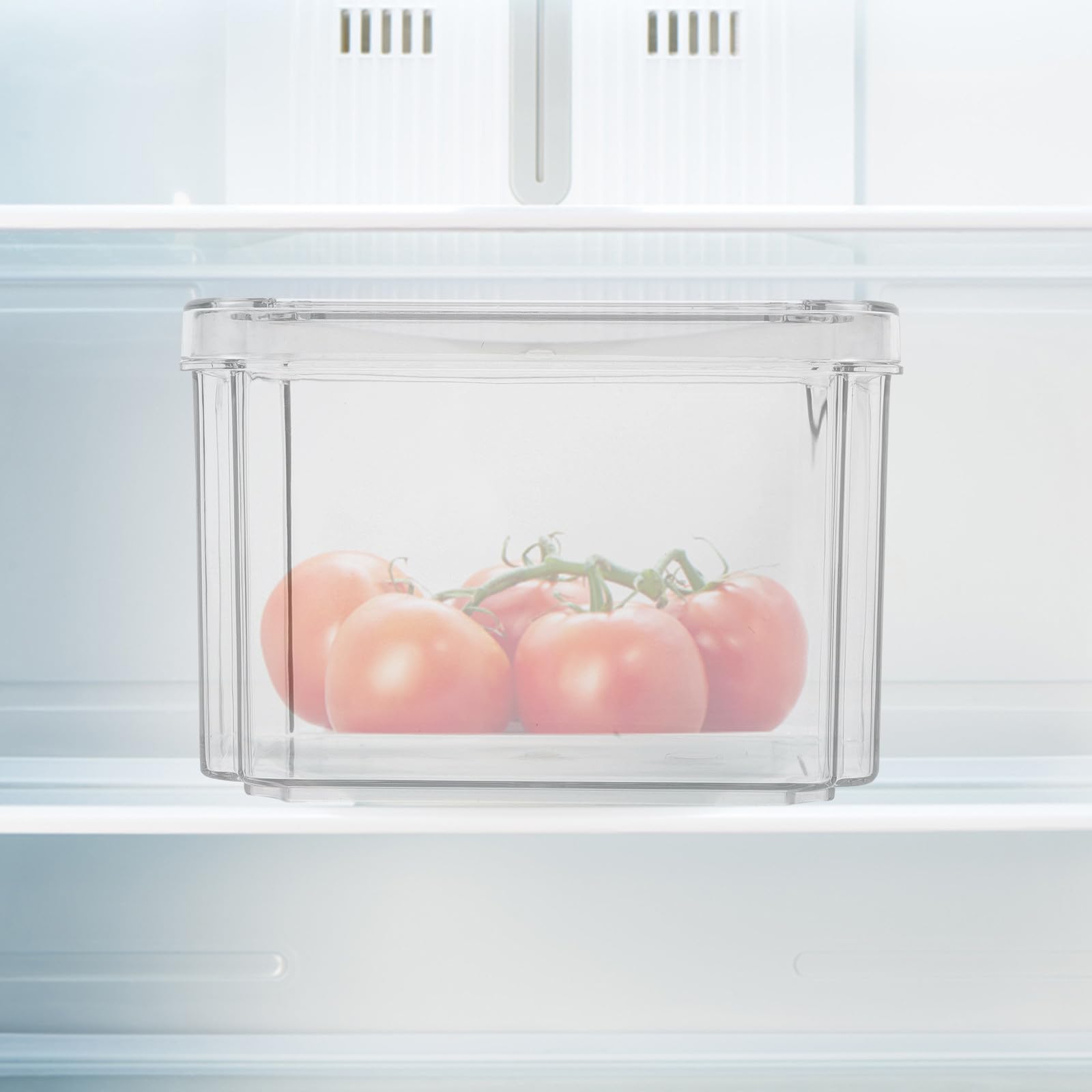 SHINEOFI 3 Piezas Caja de Almacenamiento de Alimentos, Caja de Refrigerador Hogar, Pet, Extraíble, Fácil de Encontrar, Gran Capacidad, para Fruta y Sobras, Congelador y Encimera