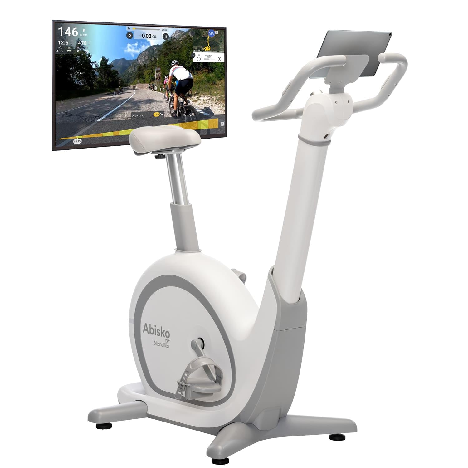 Vélo D'Appartement Skandika Abisko – 36 Niveaux De Résistance EMS, Réglage Auto Via APP, Bluetooth, Kinomap, 135kg Max