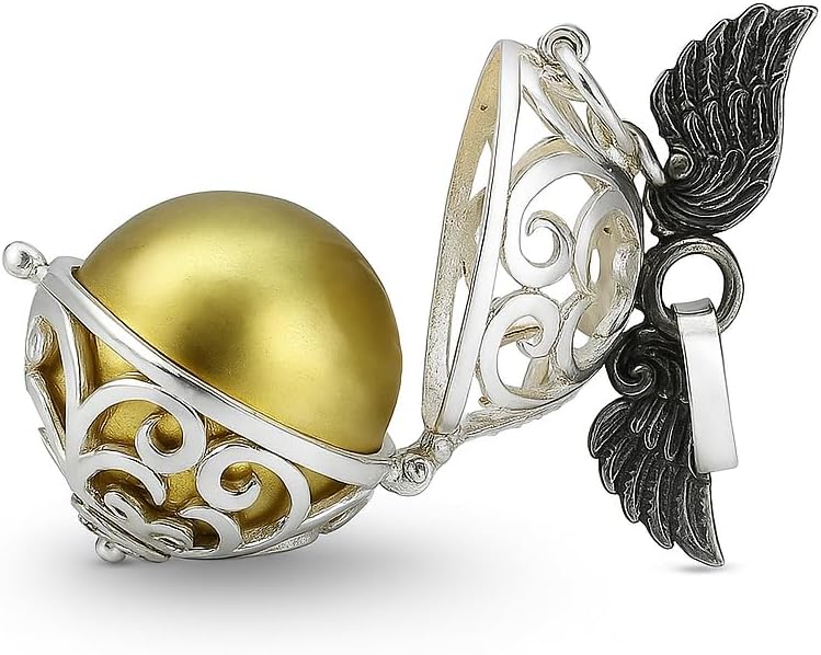 Kartini Studio Sterling Silver Harmony Ball Necklace, Angel Chime Pendant Necklace, Bola Chain Pendant, Angel Caller, Sterling Silver Chime Ball