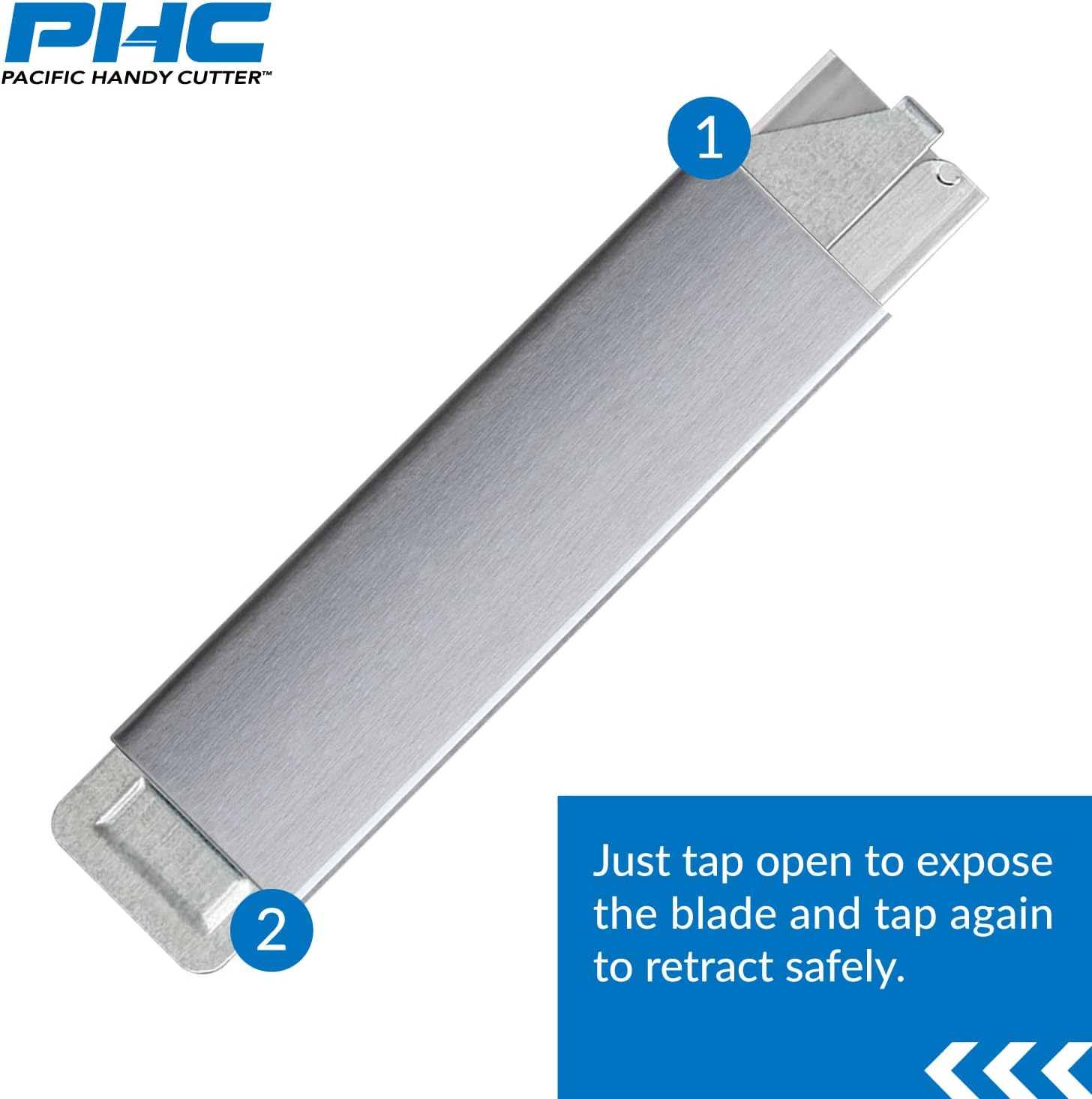 Pacific Handy Cutter Inc. HC100 Handy Box Cutter, Tap Open/Tap Close, 12 per Box, Assorted(Packaging may vary)