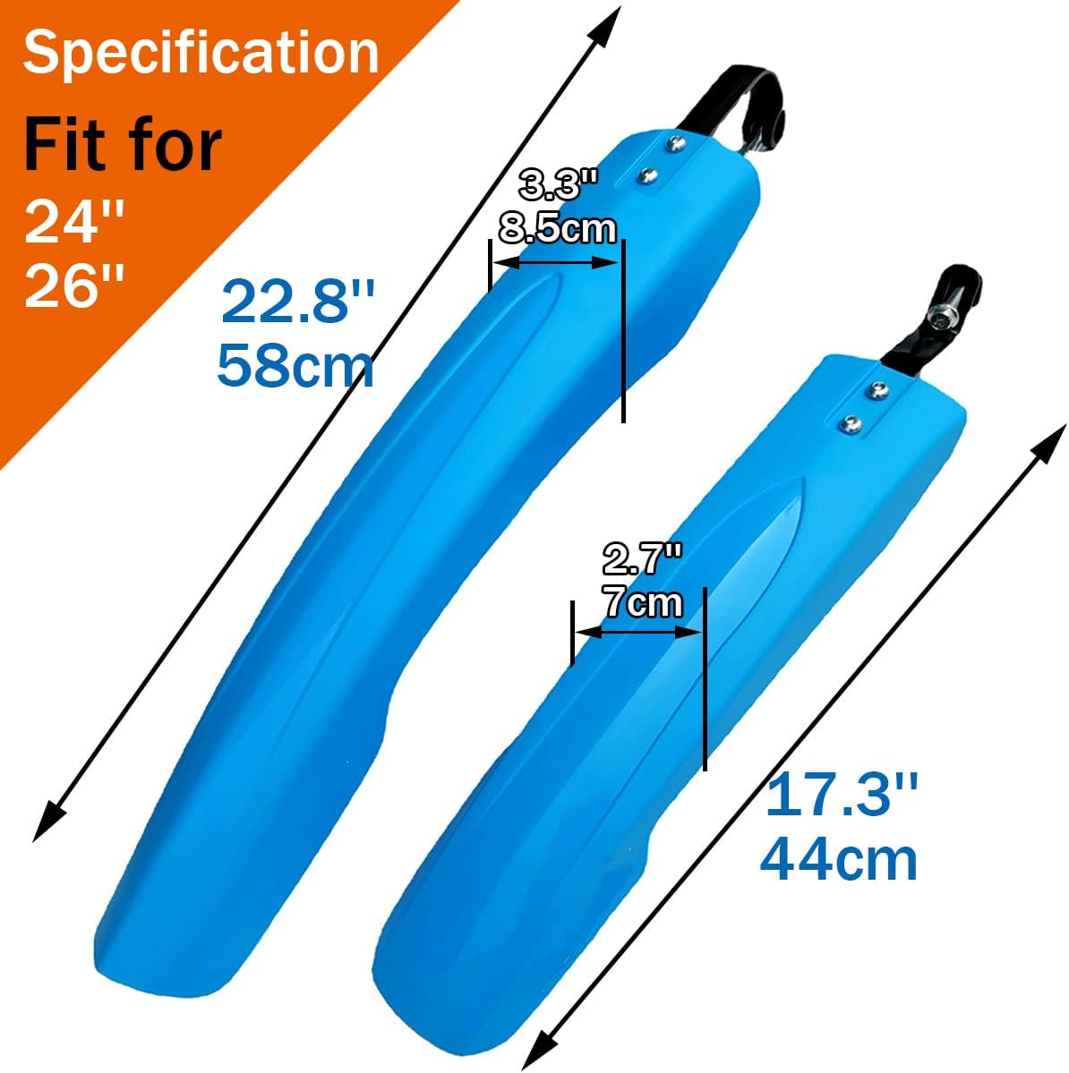 Cycling fenders Bicycle Fenders Set Mud Guard Fenders Bike Fender with Front Fender and Rear Fender for 24inch 26inch Bike