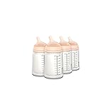 Suavinex Zero Zero Anti Colic Baby Bottle, No 1 Spanish Baby Bottle Brand, Minimizes Bottle Rejection & Nipple Confusion, Perfect for Breastfeeding Babies, Medium Flow, Fair Tone, 4 Pk 9 oz