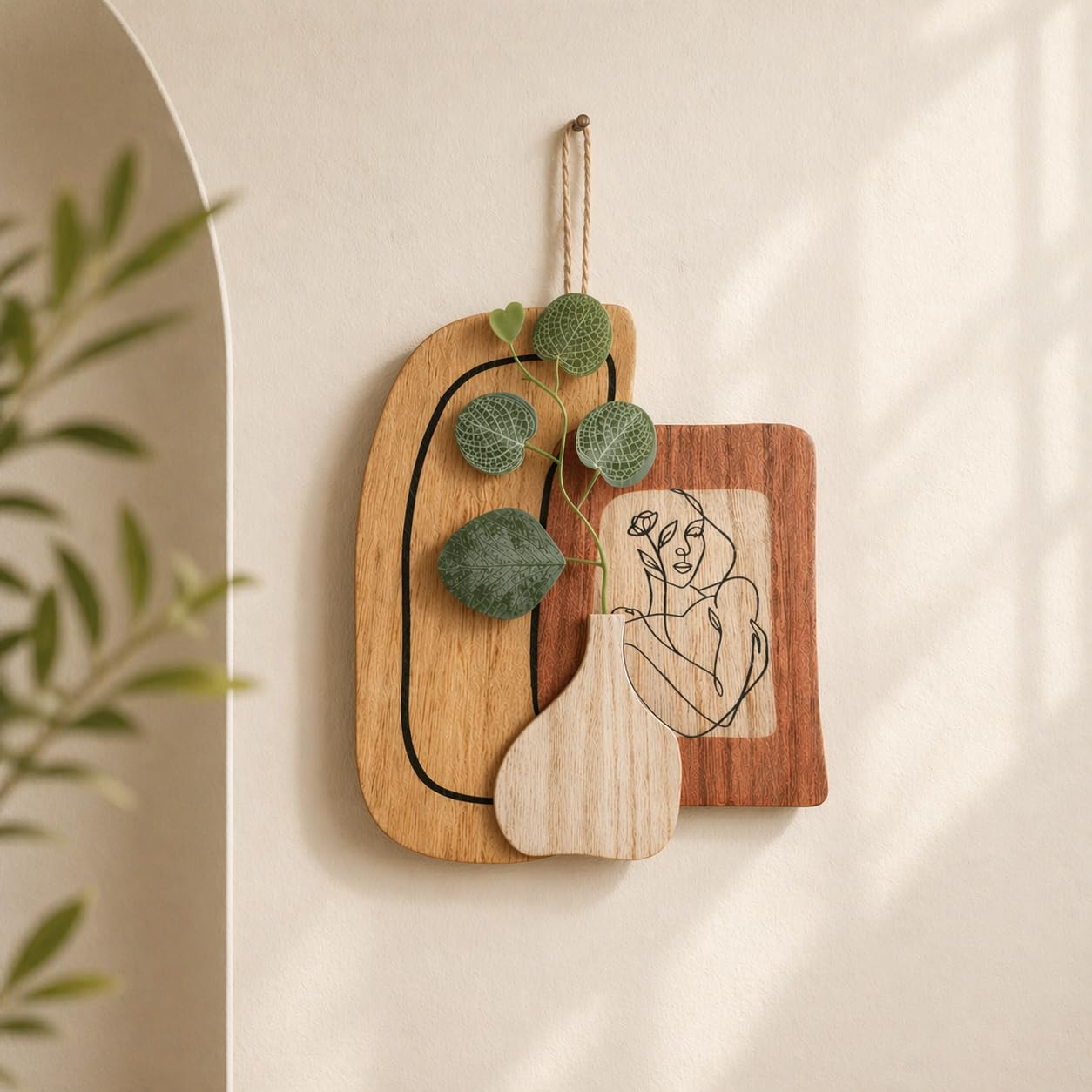 Abstract Wooden Wall Hanging - Modern Art Decor -1 Abstract Wooden Wall Hanging - Modern Art Decor -1