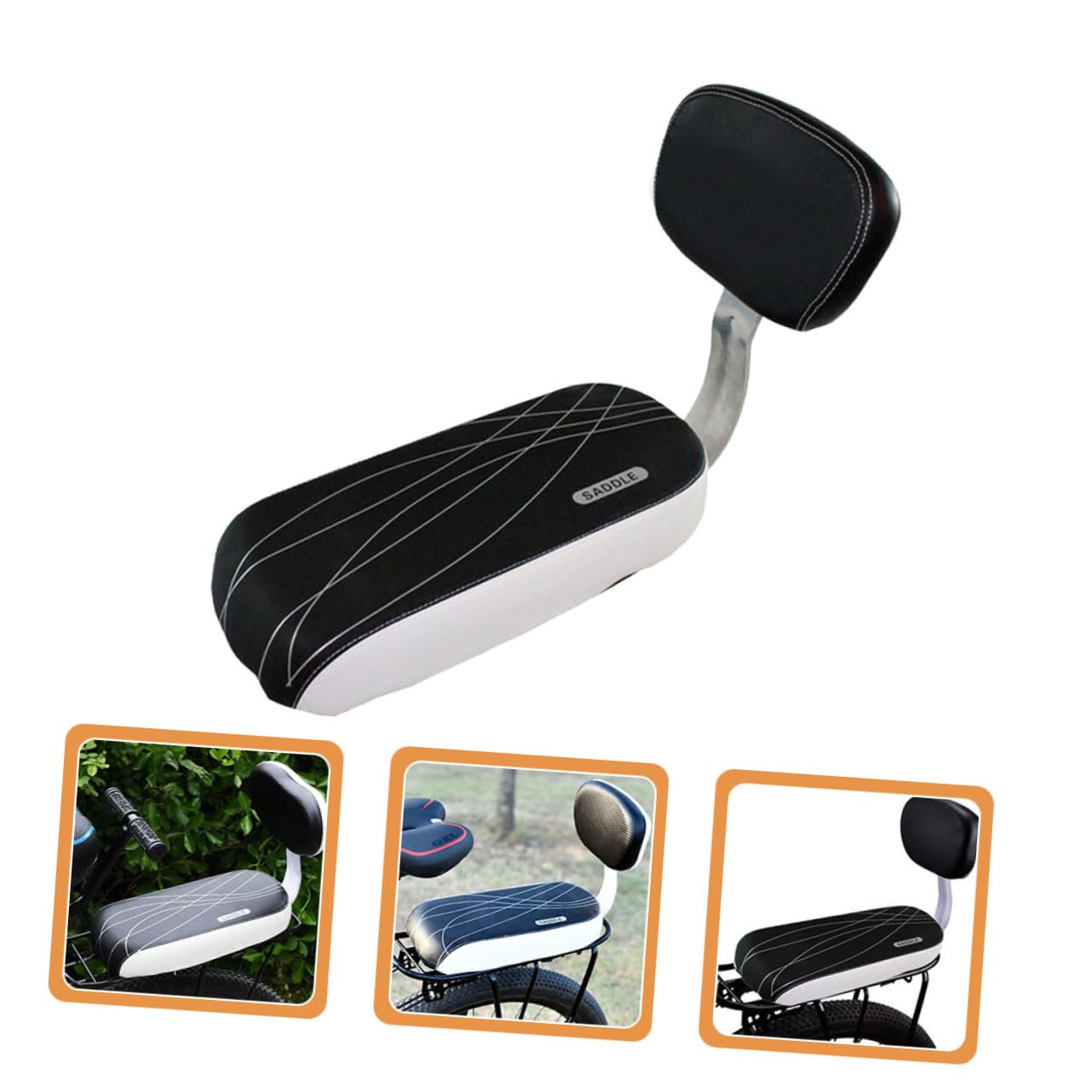 WOONEKY Asiento De Bicicleta Accesorio De Bicicleta Bicicleta Asiento para Niños Respaldo De Bicicleta Cómodo Asiento De Bebé Seguro Asiento De Bicicleta