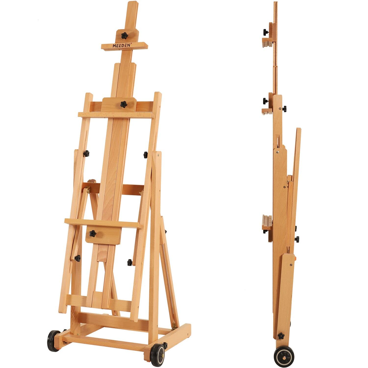 MEEDEN Versatile Studio HFrame Easel All Media Adjustable Beech Wood