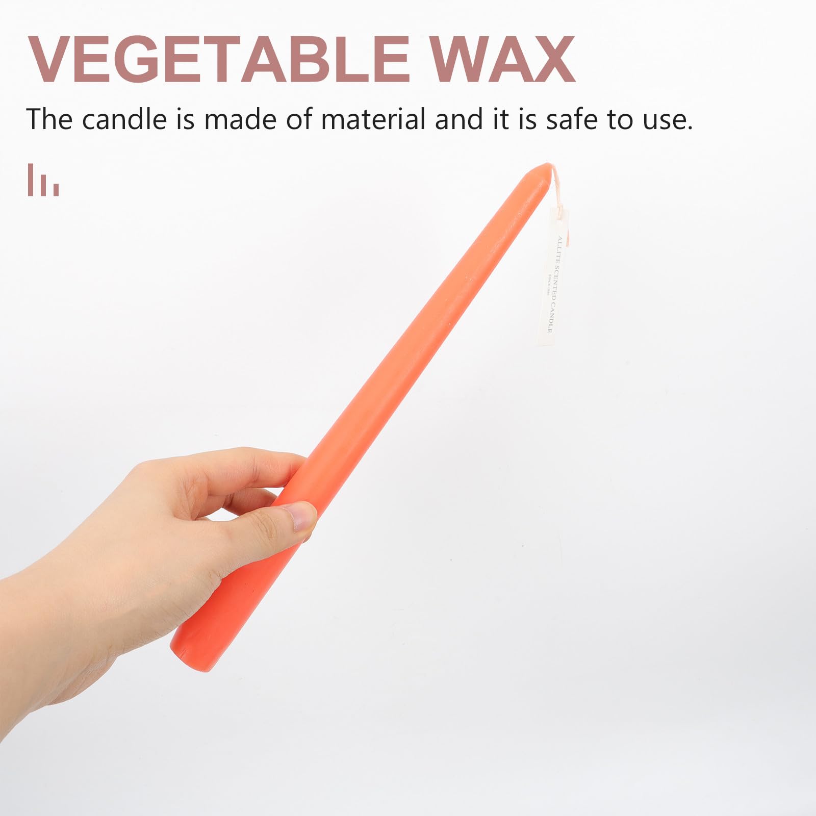 ULTECHNOVO 4 Piezas Velas Aromáticas Largas de Cera Vegetal Tono Anaranjado Diseño Simple para Ambientación y Cenas Luz Velas Generando Ambiente Romántico