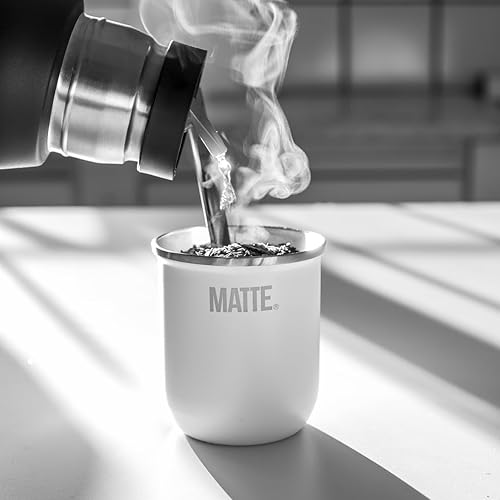Miniatura 9 de Juego de tazas mate, taza de yerba matecalabaza (6 onzas) y bombilla (paja de yerba mate). acero inoxidable, doble pared, diseño elegante. Caja de