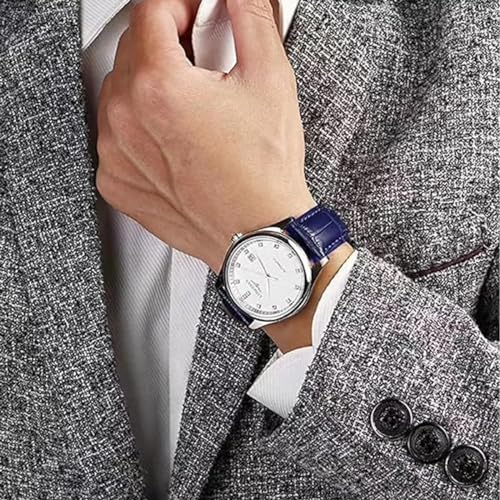 Image of Watch Bands Genuine Leather Embossed Alligator Grain Calfskin Replacement Strap for Women Men Bracelet Choose Color Width 16mm 17mm 18mm 19mm 20mm 21mm 22mm 22mm 24mm