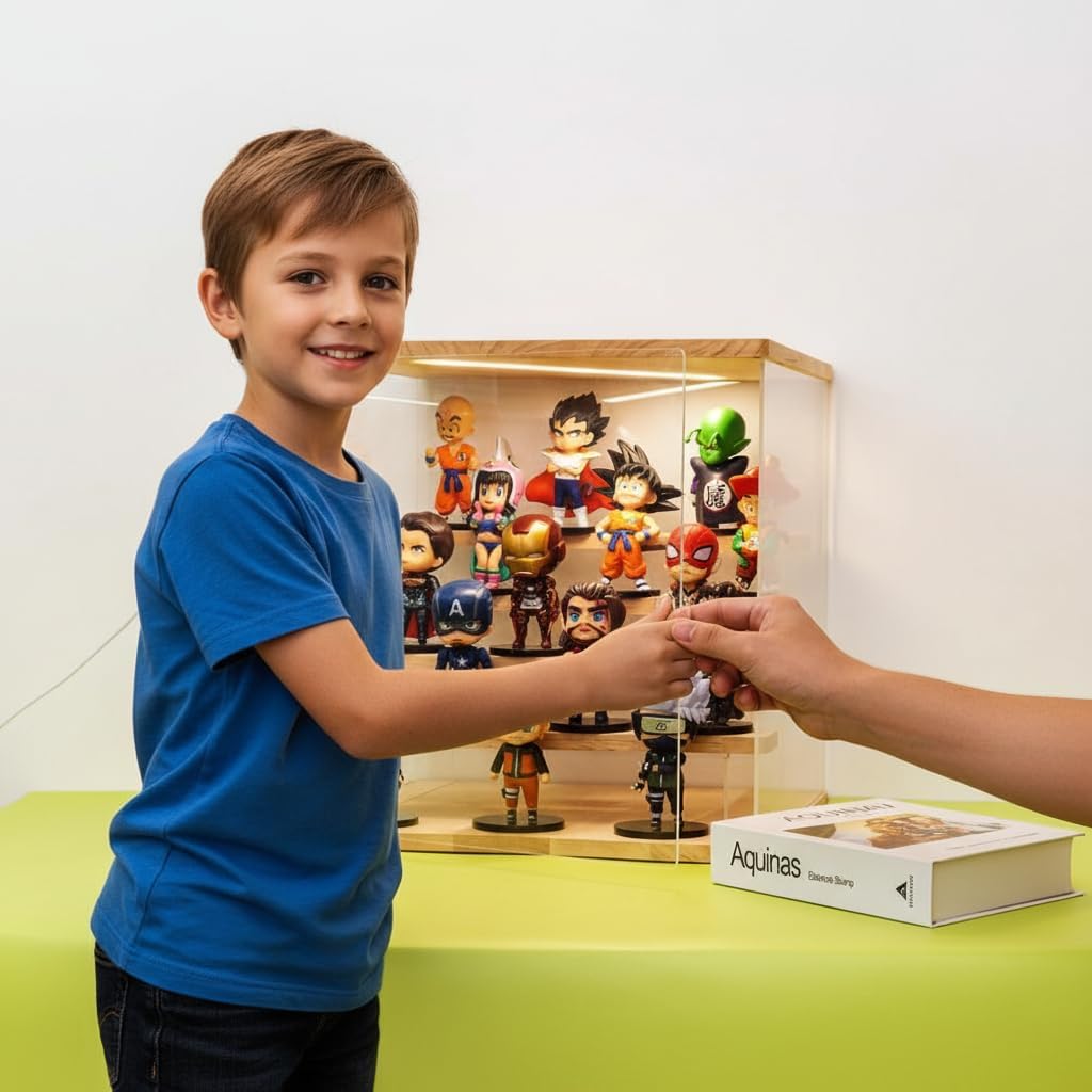 5- Tier Premium Acrylic Display case for Figures – Elegant Figurine Display case for Collectibles – Ideal labubu Storage – Clear Figurine Display