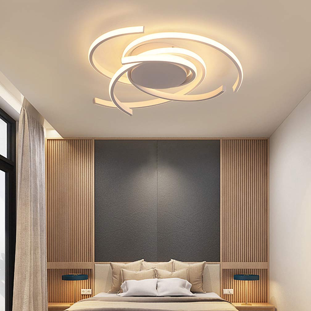 Lámpara LED de techo para dormitorio, lámpara de comedor, regulable con mando a distancia, diseño moderno, lámpara decorativa de techo, pantalla acrílica, para pasillo, casa de campo y baño (blanco)