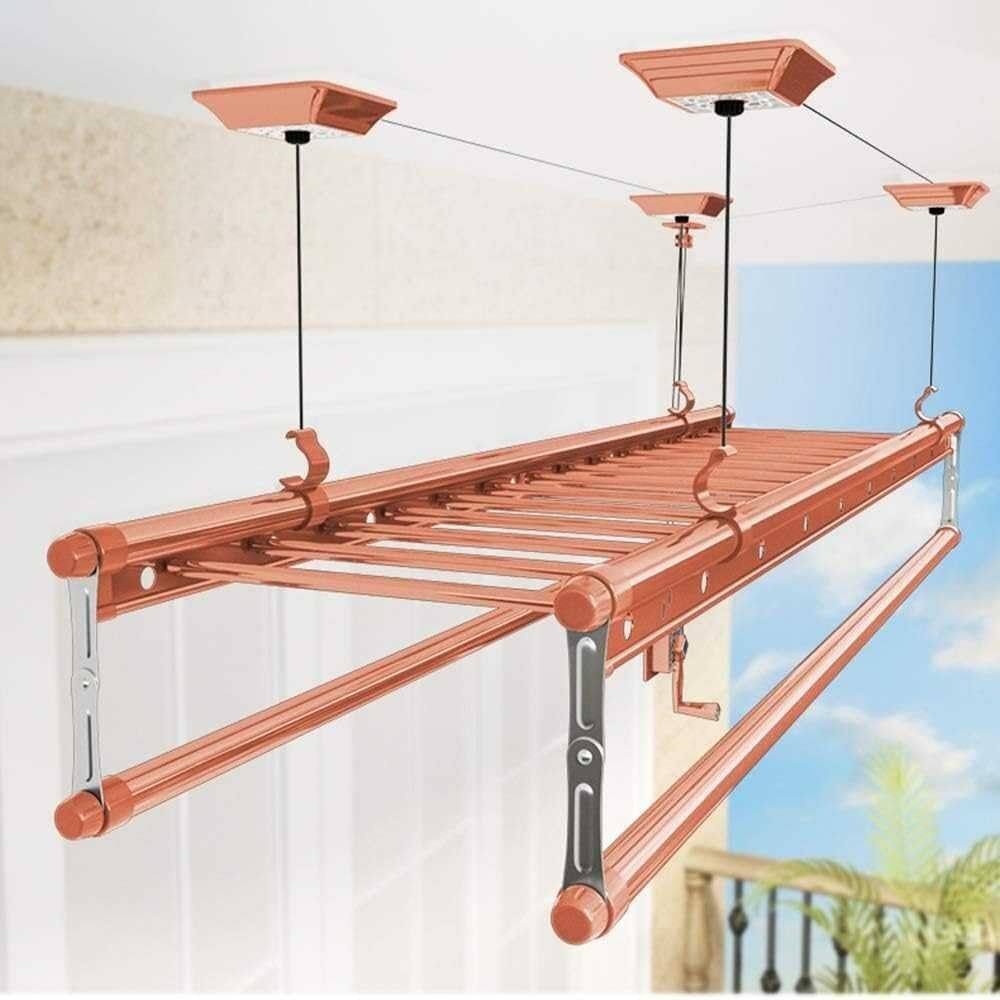 Stendibiancheria da soffitto per bucato, Sistema di carrucole in Lega di Alluminio, stendibiancheria salvaspazio per Balcone o Uso Domestico
