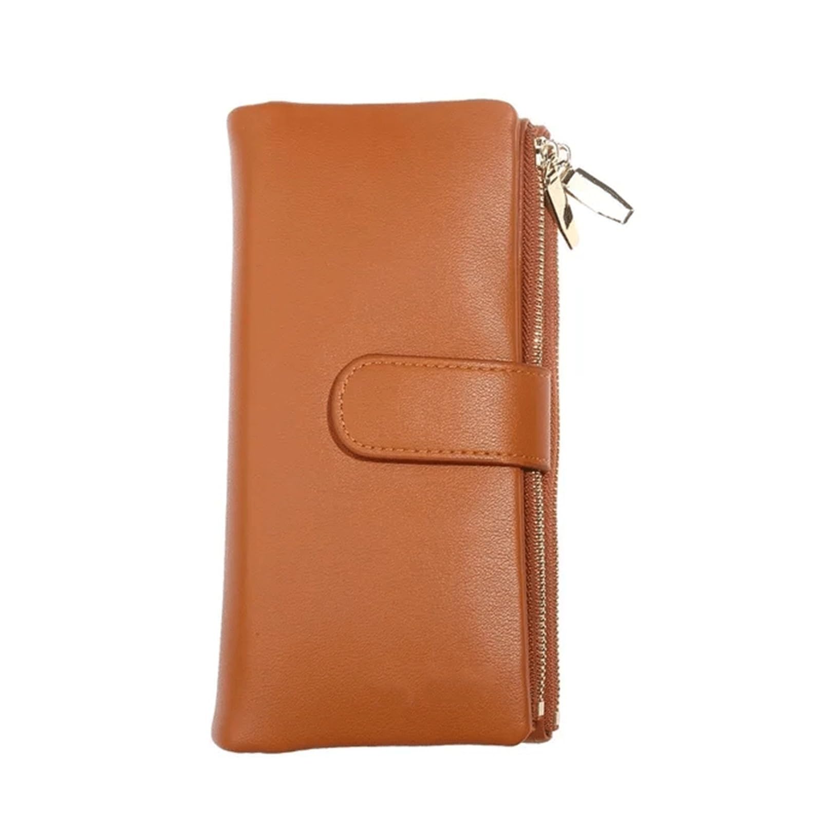 Grand portefeuille en cuir PU pour femmes avec fermoir et porte-cartes