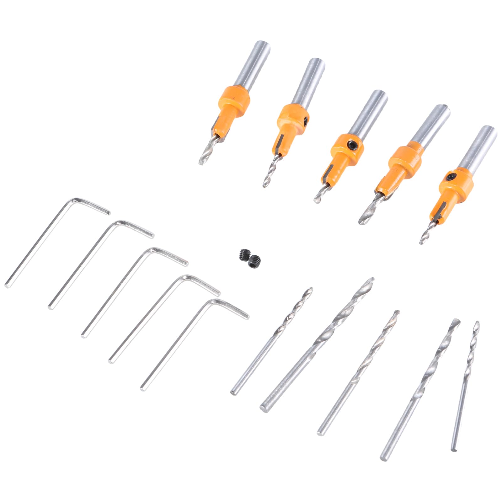 Countersink Drill Bits Set Counter Sink Bits for Wood High Speed Steel Woodworking Carpentry Reamer with Wrenches Woodworking Drill