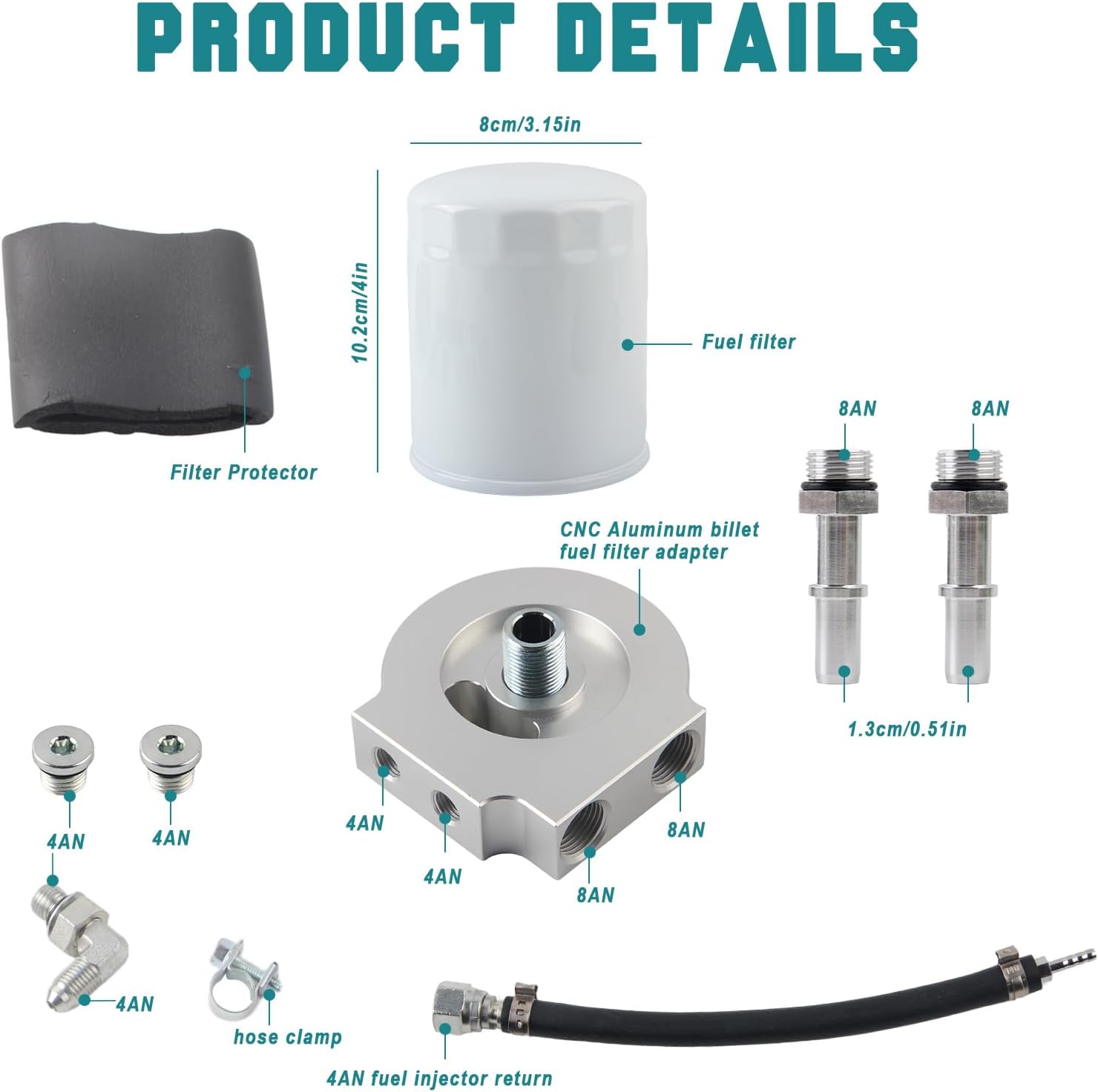 121003 Fuel Filter Conversion Kit for Ford F250 F350 F450 F550 Super Duty 6.7L Powerstroke Diesel Engines 2011-2022