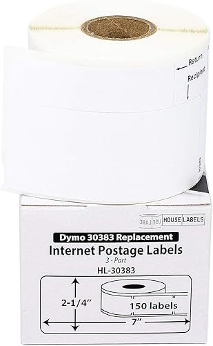 HOUSELABELS DYMO 30383 - Etiquetas postales de Internet compatibles (2-14 x 7 pulgadas) compatibles con impresoras Rollo, DYMO LW, 6 rollos150