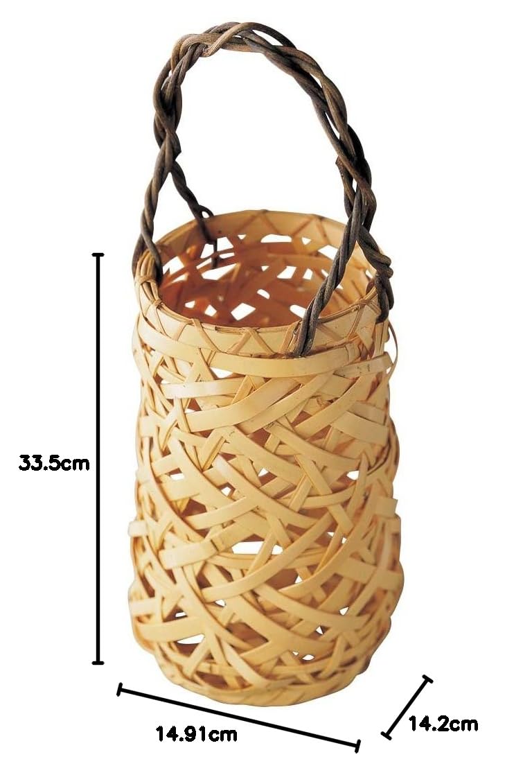 Amazon.co.jp: 山下工芸(Yamasita craft) 白竹やたら編手付篭 箱入