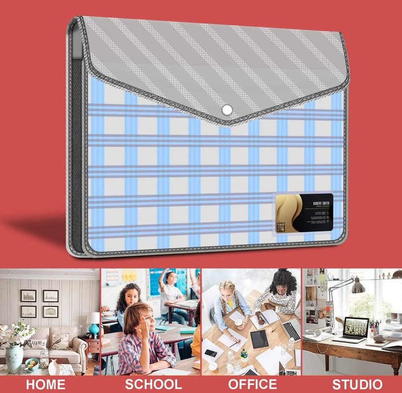 Image of FEDUS Documents Holder Envelope Folder, Stylist Printed File Storage Bag with Snap Button Transparent Plastic File for documents Certificate File Document Folder for Certificate Black