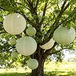 20Pcs Paper Lanterns Decorative, Sage Green and Ivory Round Hanging Paper Lanterns Decorations for Rustic Party Bridal Shower Wedding Birthday Home Decor - Image 4