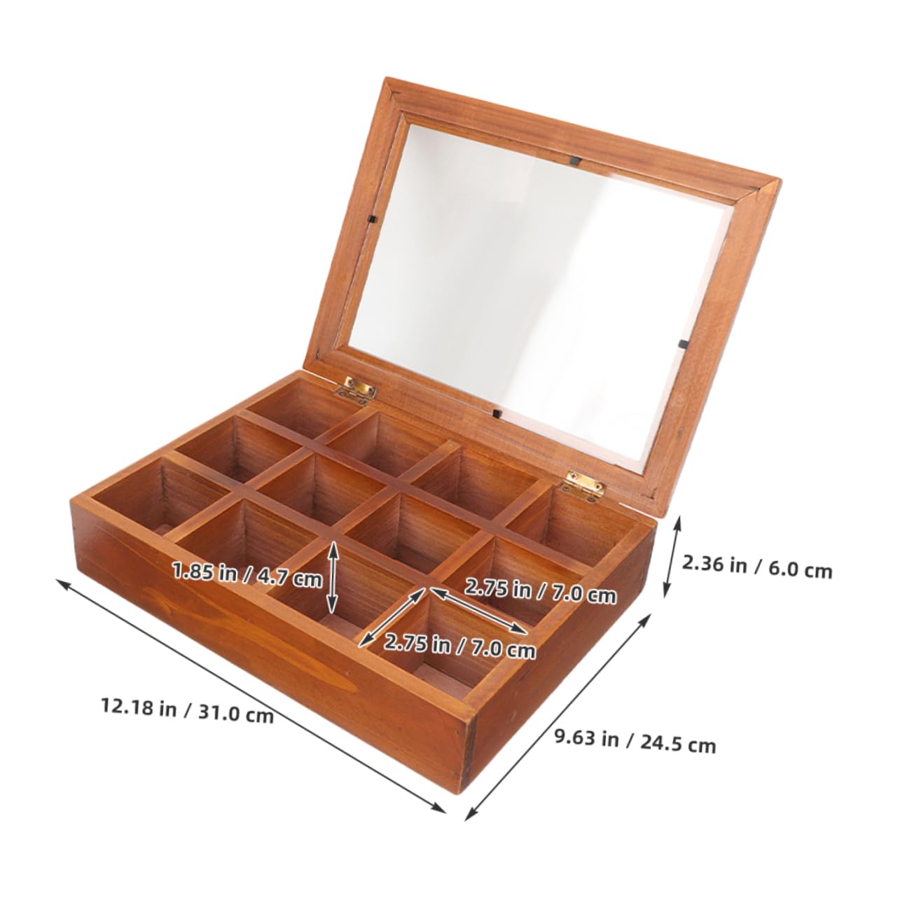 Teebeutel-aufbewahrungsbox aus Holz mit Fächern Transparentem Acryldeckel Luftdichtem Verschluss für Frische Teebeutel für Zuhause und Reisen