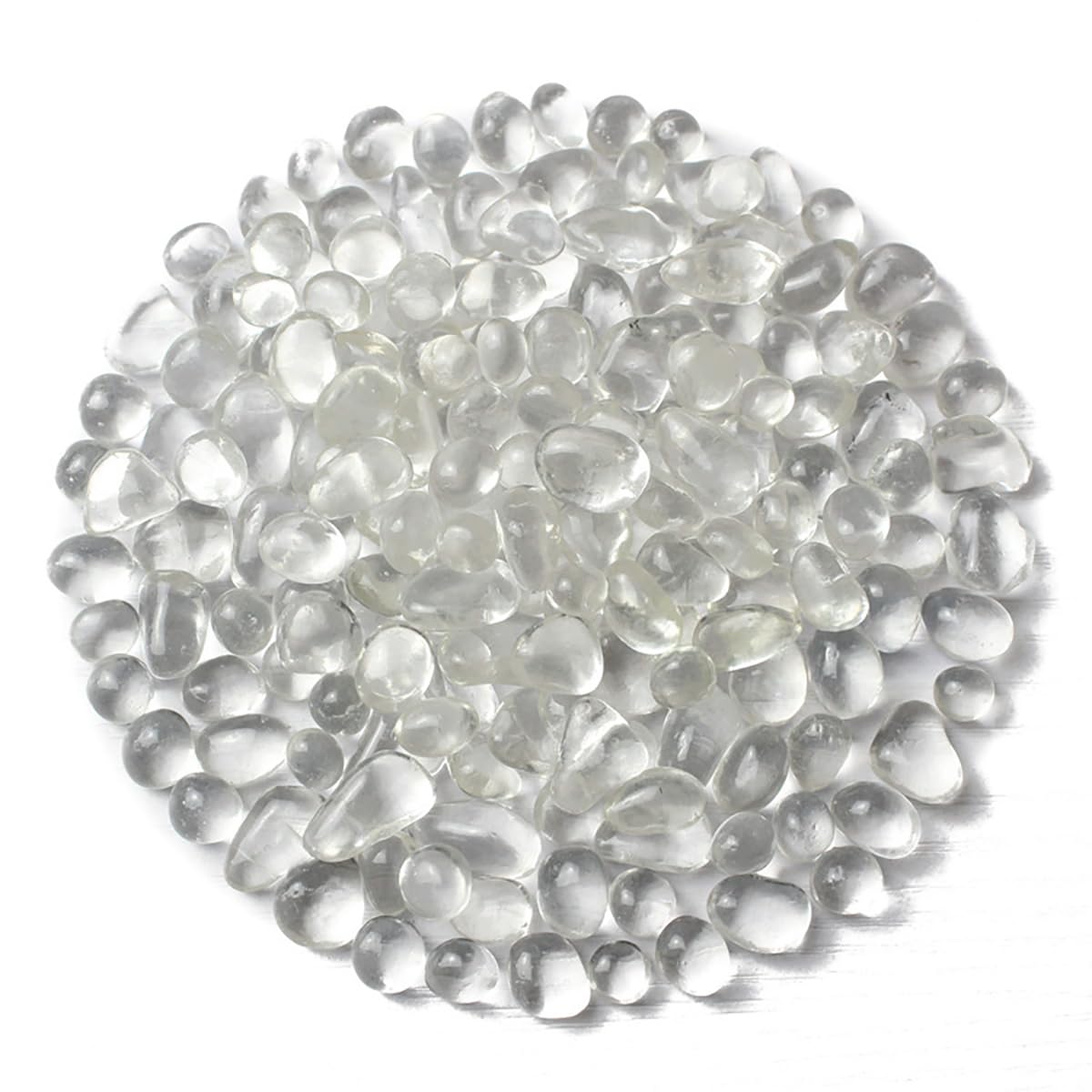 1 Lb (460 g) Transparent Sea Glass Stones Irregular Rainbow Glass Pebble Decorative Rock Glaze Quartz Tumbled Gemstone Chips for Aquarium Decoration/Vase Filler/Jewelry Making/Handwork Craft