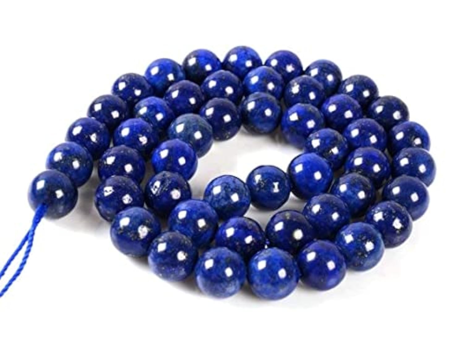 Lapis 8mm perles de rocaille en pierre véritable pour bracelet de lithothérapie